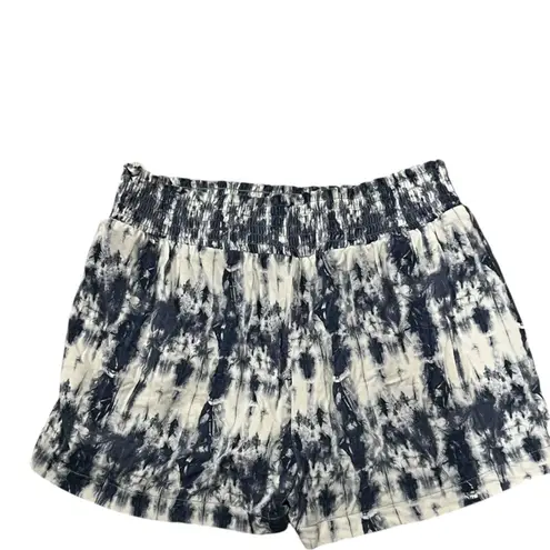 Women’s time & true tie dye beach shorts large Blue