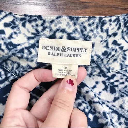 Denim & Supply Ralph Lauren Denim & Supply • Ralph Lauren dress blue pattern cotton voile boho mini coastal