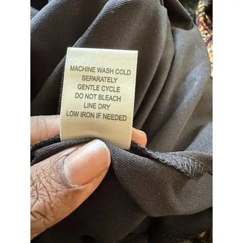 Soho Apparel Chevron Floral Print Tunic Shift Dress Sz 2XL Boho Grunge V Neck