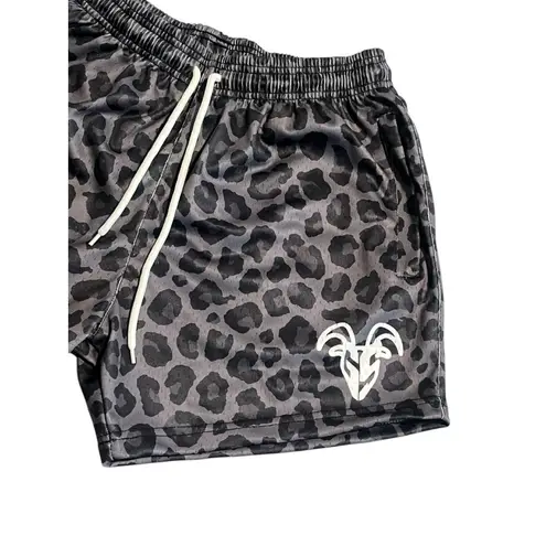 Goat Strength Athletic Shorts Womens Size XL Dark Cheetah Print 5” Inseam Mesh Gray - Image 3
