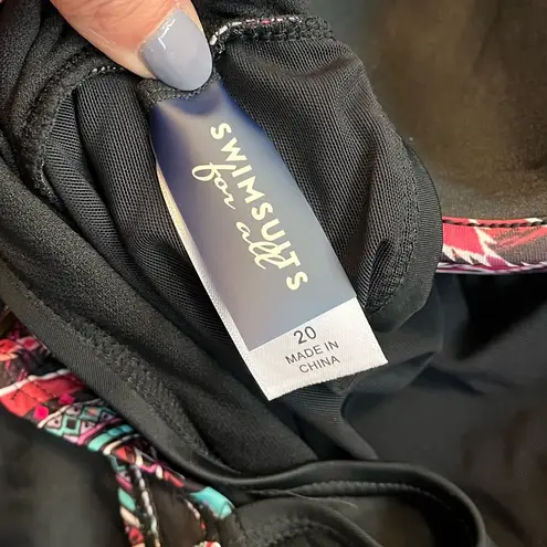 Swimsuits for All One Piece Swimsuit Cutouts Southwest Print 20 2X Black Size undefined