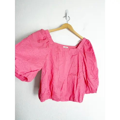 AYR The Midsummer Top Size Medium Japanese Crinkle Cotton Pink