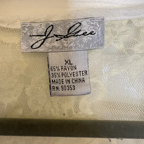 J. Lee Ivory White Lace Ruffle Vest Boho Festival Fairycore Romantic Layering XL