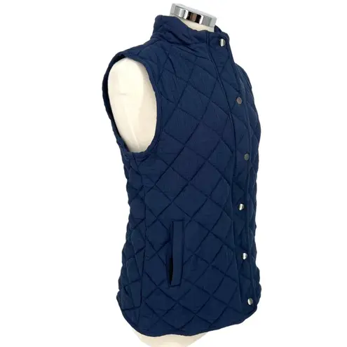 Market & Spruce  Diamond Quilted Vest Navy Blue Size Small NWT