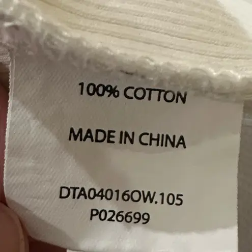 DISSH Troy White Ribbed Cotton Tank Top Size Medium Scoop Neck Minimalist Basic