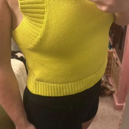 Lilla P Sweater Tank Lemon Lime Yellow
