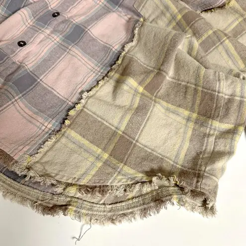 NEW Blue B Mix It Up Plaid Top Pink Size L