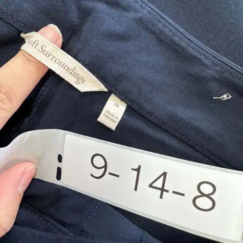 Soft Surroundings Pants Womens Medium Navy Blue Essentials Straight Leg Stretch