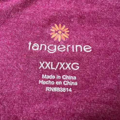 Tangerine Womens T Shirt Top Twist Wrap Front Short Sleeve Pullover Pink XXL