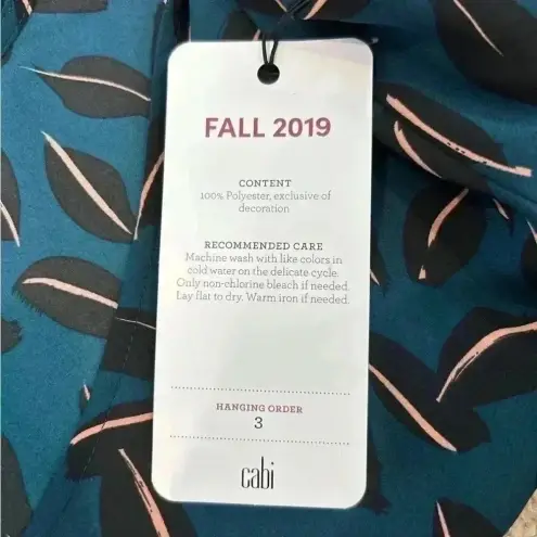 CAbi New with tags  Kate shadow leaf blouse in blue floating leaves in size large