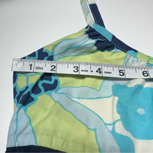 Vintage Y2K NY&Co Floral Baby Doll Tank Top Blue Green Spaghetti Strap medium