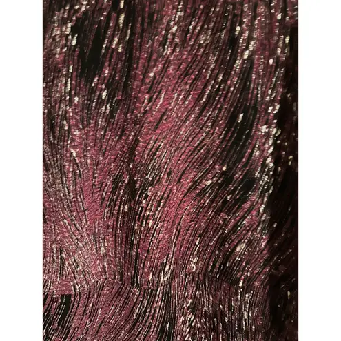 Allison Daley Women's Large 3/4 Sleeve Purple Striped Open Cardigan