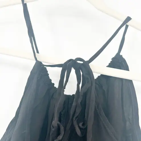 Stateside Womens Cupro Tie Back Vacation Chic Wide Leg Jumpsuit Size XS Black