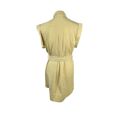 Elan Utility Safari Dress Jacket Yellow Belted Sleeveless Zip Front Women's S