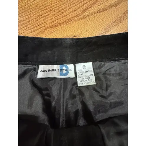 Vintage Paul Harris Design Suede Leather Pants Size 8 Black