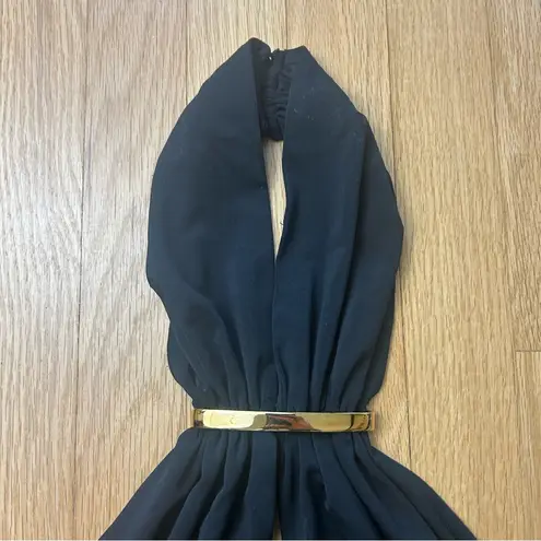 Maggy London NWT Maggy Long Strapless Halter Neck Dress w/ Gold Bar and Keyhole Details 10