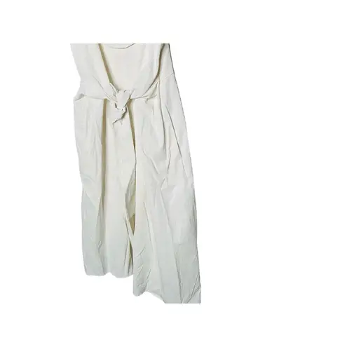 COLOVOS Women's White Tank Tie Front Sleeveless Midi Dress Size 2