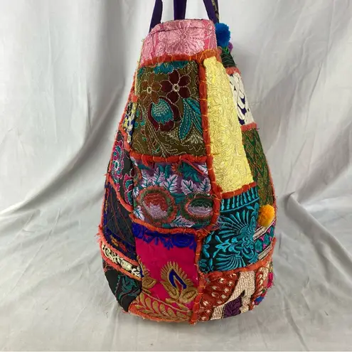 Handmade Indian Banjara Shoulder Tote Bag Bold Colorful Detailed Boho Patchwork