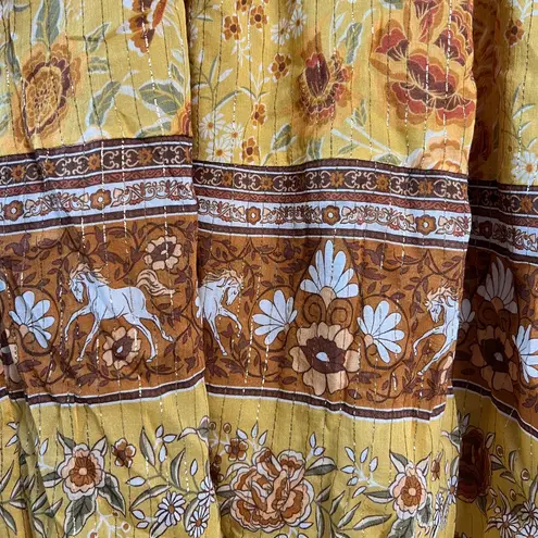 Spell & The Gypsy Mystic Tunic Dress Yellow Sunflower Boho Festival XS NWT