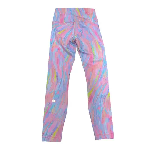 NWT Sz.4 Lululemon Wunder Train High Rise Tight 25” Prism Marble Multicolor Pink