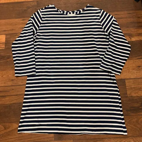 Free Assembly XXL Blue/White Women's Striped Super Soft Mini T-Shirt Dress