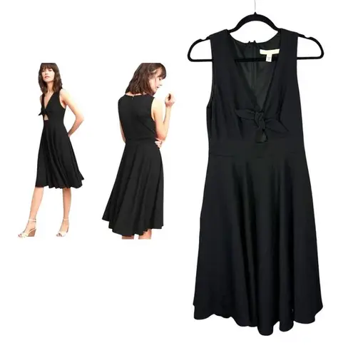 Hutch Anthropologie Black Fit and Flare Cut Out Bust Dress Size Small