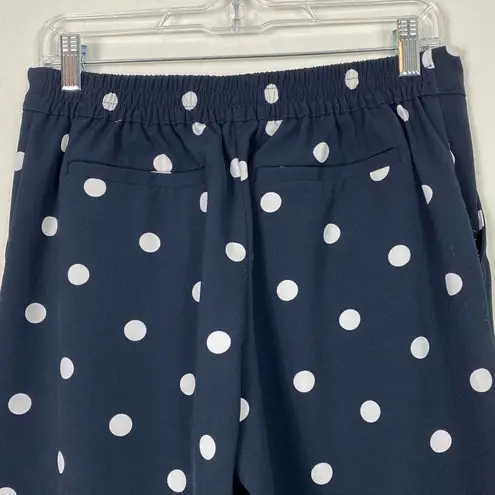 New York & Co Navy & White Polka Dot Flare Pants Blue