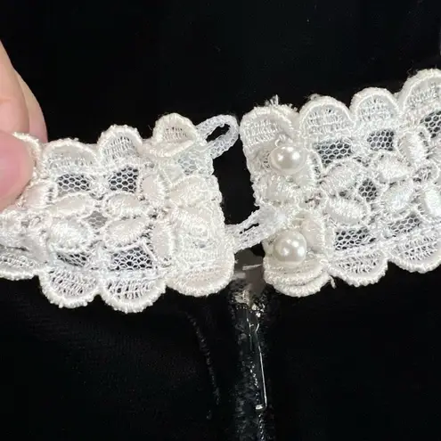 Jessica McClintock Vintage Bridal Black Velvet Lace Crochet Dress