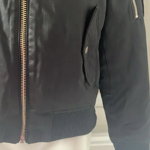 Maje Bart Bomber Jacket in Black, Size EU 40 Retail $480