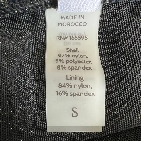 ANDIE X Demi Moore Marseilles One Piece Swimsuit Small Black Gold Glitter