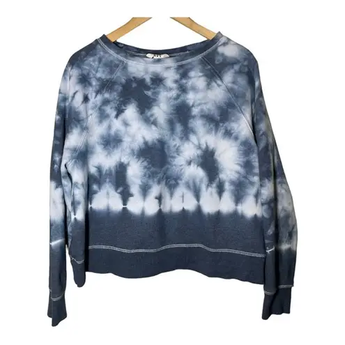 JoyLab  Blue Tie Dye Cropped Sweatshirt Large