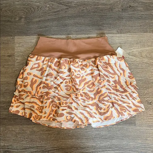 Offline By Aerie Tiered Ruffle Animal Print Athletic Skort
