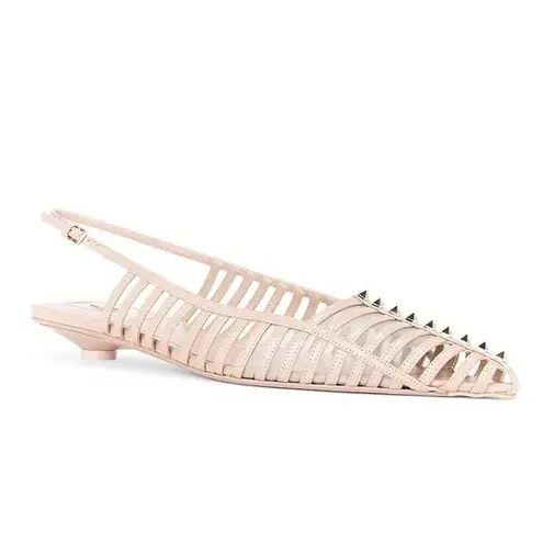 Valentino Garavani Rockstud Wispy Ballerina Flats in Rose Cannelle 40 With box