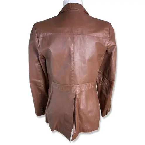 VINTAGE 70s Porsha by Winer 100% Top Grain Brown Leather Jacket Size 4