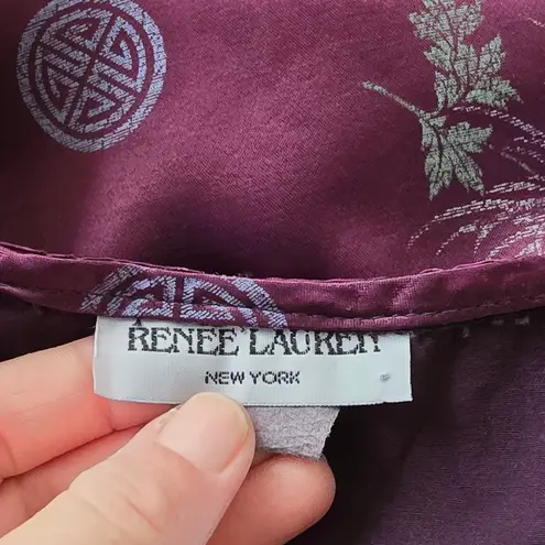 Vintage Renee Lauren 90s Plum Satin Bias Cut Midi Skirt Size 13/14 Y2K Retro Purple