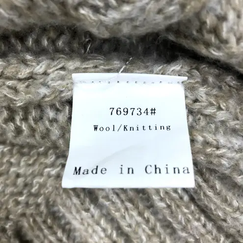 HAWLILI Wool Knit Cardigan Sz M Beige Cozy Y2K Retro Nostalgia Cotagecore Office Size M