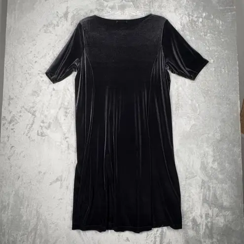 Lands End Dress Womens 1X Black Velvet Twist Witchy Whimsigoth Gothic Sultry