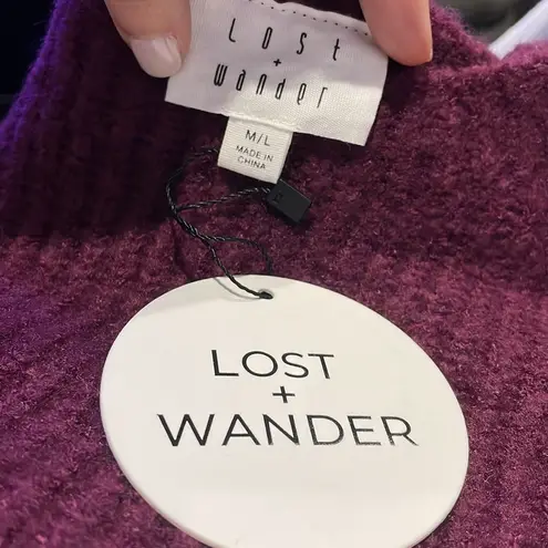 Lost + Wander NWT  Balloon Sweater Size Medium/Large Plum $80