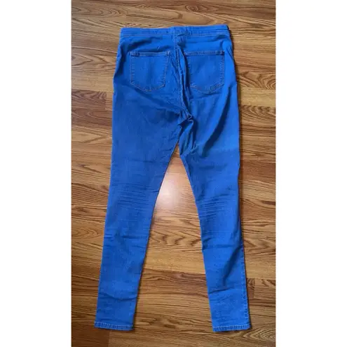 Topshop  Moto Joni Blue Medium Wash High Waist Stretch Skinny Jeans Size 34