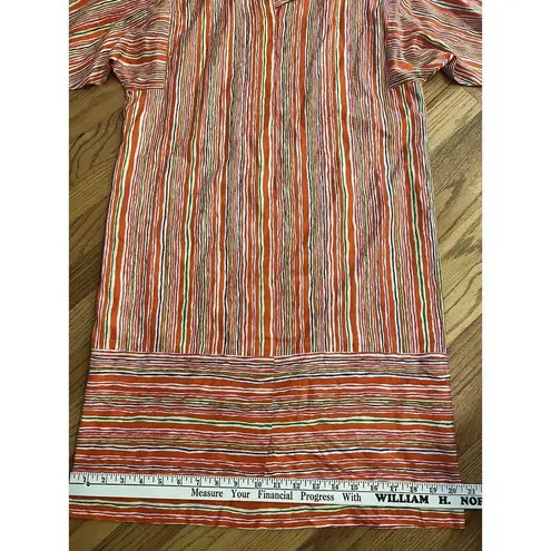 Vtg 1960's Polly Hornburg Original "Calypso" Silk Belted Dress 12 Red Stripe
