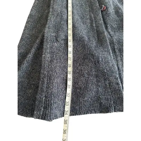 Vintage Sakowitz 70s 80s Gray Long Button Sweater Cardigan Coat Hig Sz L READ Size L