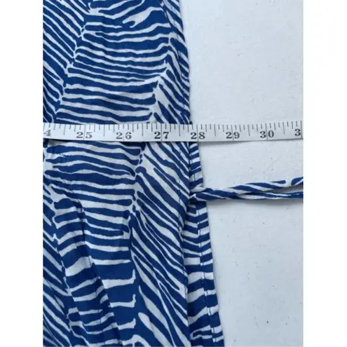 D1 Pineapples Maxi Dress Blue White Zebra Print V Neck Caftan Style M Size M
