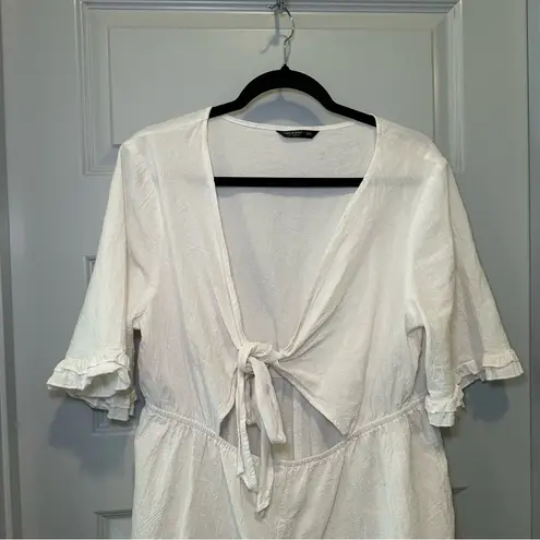 SheIn  Curve White V Neck Tie Cutout Short Sleeve Romper size 2XL - Image 5