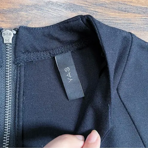 Y.A.S. • Cisley V Neck A Line Dress black cap sleeve lbd fit & flare ASOS