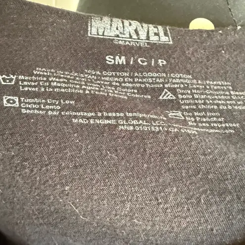 Marvel Womens Tee Sz S Cut Out Neck Spider-Man Black Cartoon Comic Shirt Top