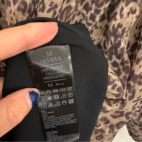 All Saints Kiana Patch Animal Print Long Sleeve Mini Dress Size Medium