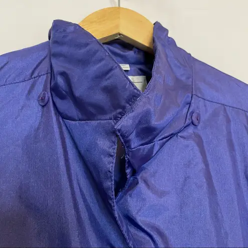 Vintage Long Bright Purple Raincoat Spring Outdoors Belted Button Up Jacket Size 12
