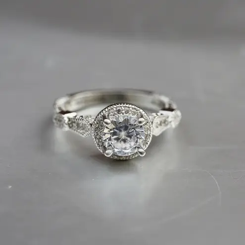 1930s Antique 2.30Ct White Round Cut Diamond Engagement Wedding Ring In S925 Silver