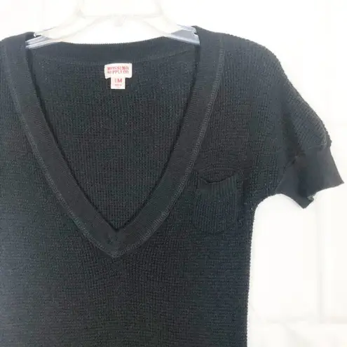 Mossimo Waffle Knit Rockabilly Pinup Emo Edgy Gothcore Tunic Sweater Juniors M Black Size undefined