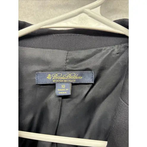 Brooks Brothers Classic Fit Black Wool Blazer Women Size 10 Preppy Career
